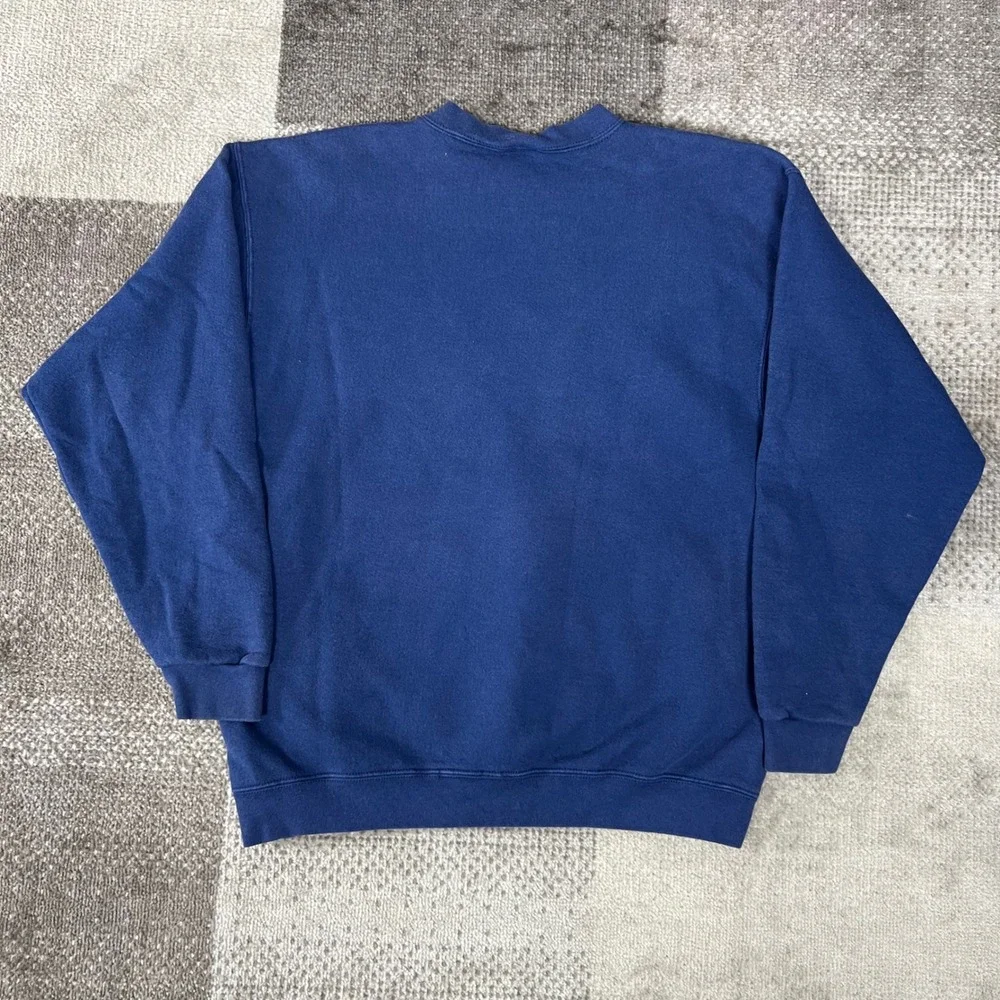Vintage Nike Crewneck Sweatshirt Navy Blue Made in USA Mens Medium Swoosh‎ Logo